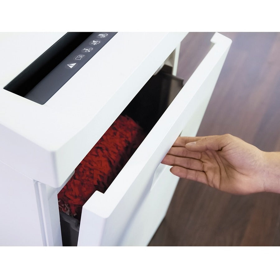 HSM Pure 420 - 3/16" x 1 1/8" - Continuous Shredder - Particle Cut - 15 Per Pass - for shredding Staples, Paper, Paper Clip, Credit Card, CD, DVD - 0.188" x 1.125" Shred Size - P-4/O-3/T-4/E-3/F-1 - 9.45" Throat - 9.20 gal Wastebin Capacity - White -