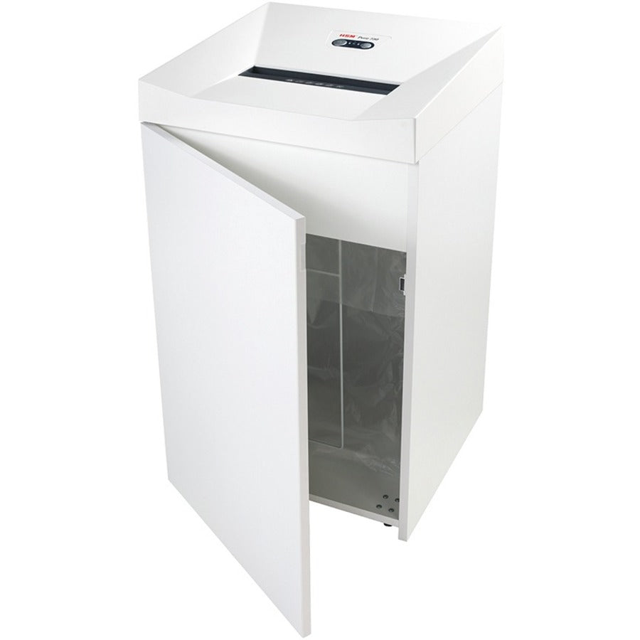 HSM Pure 630 - 3/16" x 1 1/8" - Continuous Shredder - Particle Cut - 22 Per Pass - for shredding Staples, Paper, Paper Clip, Credit Card, CD, DVD - 0.188" x 1.125" Shred Size - P-4/O-3/T-4/E-3/F-1 - 12.20" Throat - 34.30 gal Wastebin Capacity - White