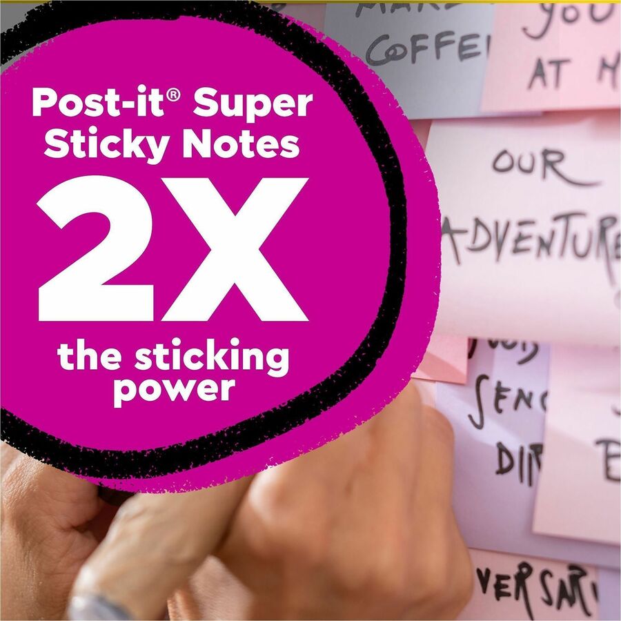 100% Recycled Paper Super Sticky Notes, 3" x 3", Oasis, 70 Sheets/Pad, 24 Pads/Pack