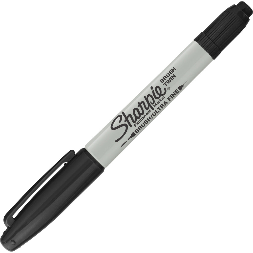 sharpie-brush-twin-permanent-markers-fine-broad-ultra-fine-marker-point-black-12-dozen_san2151734 - 2