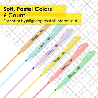 Sharpie Accent Highlighters w/Smear Guard - Chisel Marker Point Style - Assorted - 6 / Pack