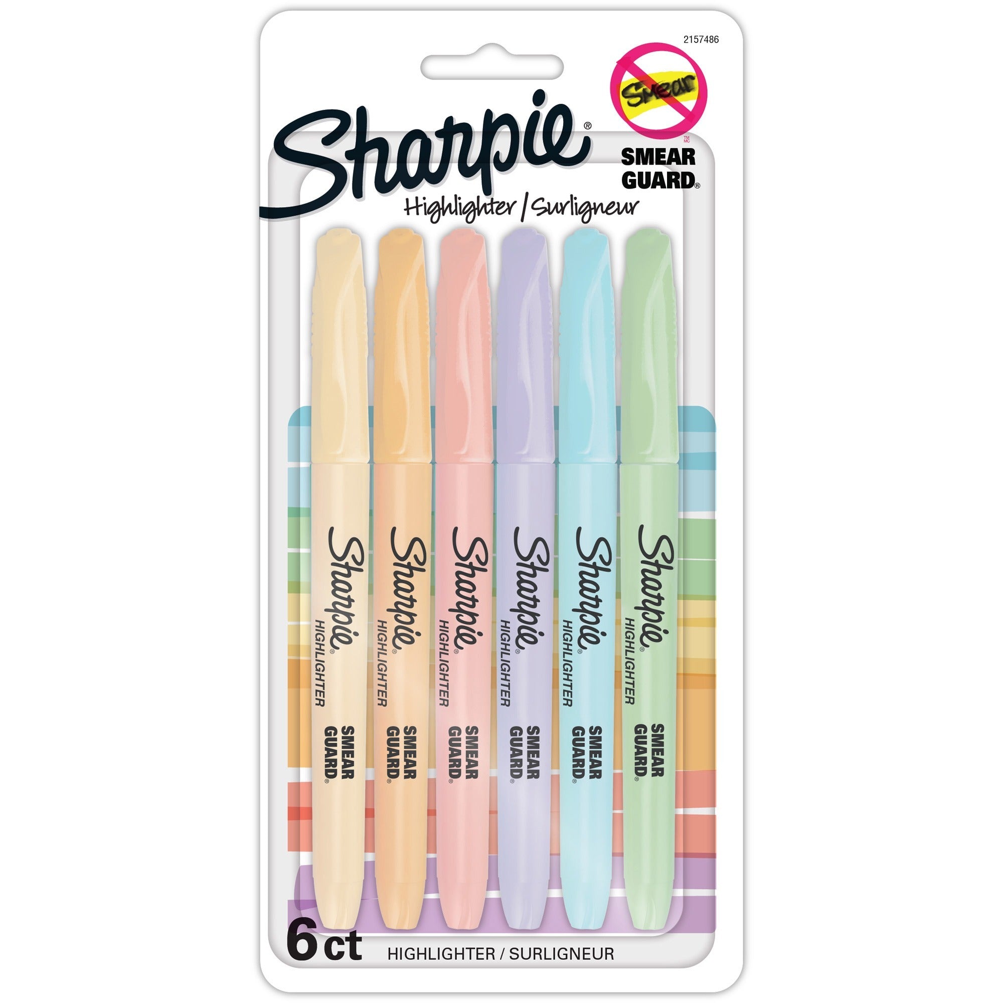 Sharpie Accent Highlighters w/Smear Guard - Chisel Marker Point Style - Assorted - 6 / Pack
