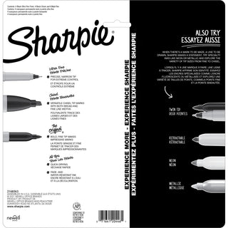 sanford-permanent-markers-fine-ultra-fine-marker-point-chisel-marker-point-style-black-12-pack_san2164645 - 2