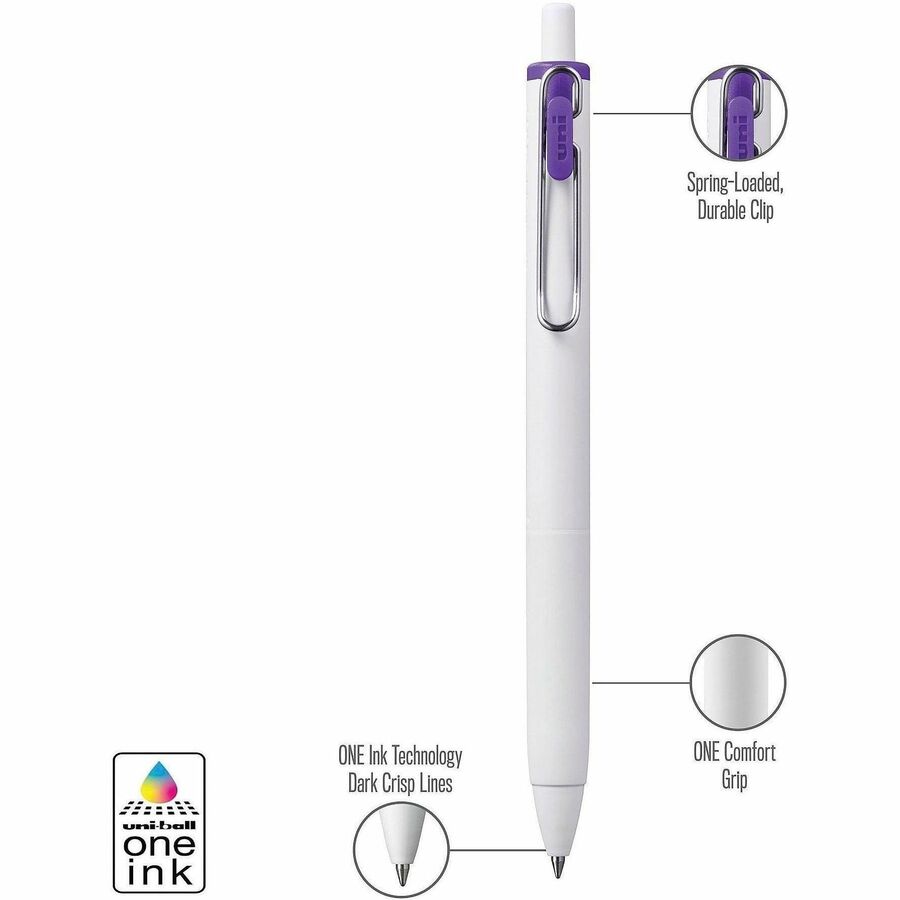 uniONE Gel Pen, Retractable, Medium 0.7 mm, Assorted Inspirational Ink Colors, Assorted Barrel Colors, 8/Pack