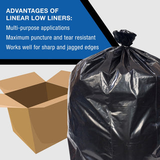Everyday Genuine Joe Low-Density Can Liners - 33 gal Capacity - 33" Width x 39" Length - 1.50 mil (38 Micron) Thickness - Low Density - Black - Resin - 100/Carton - Office Waste, Receptacle - Recycled