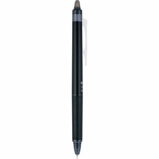 FriXion Synergy Clicker Erasable Gel Pen, Retractable, Extra-Fine 0.5 mm, Black Ink, Black/Smoke Barrel, Dozen