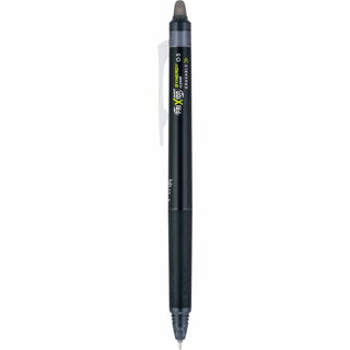 FriXion Synergy Clicker Erasable Gel Pen, Retractable, Extra-Fine 0.5 mm, Black Ink, Black/Smoke Barrel, Dozen