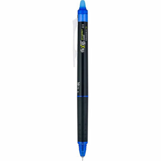 FriXion Synergy Clicker Erasable Gel Pen, Retractable, Extra-Fine 0.5 mm, Blue Ink, Black/Blue Barrel, Dozen
