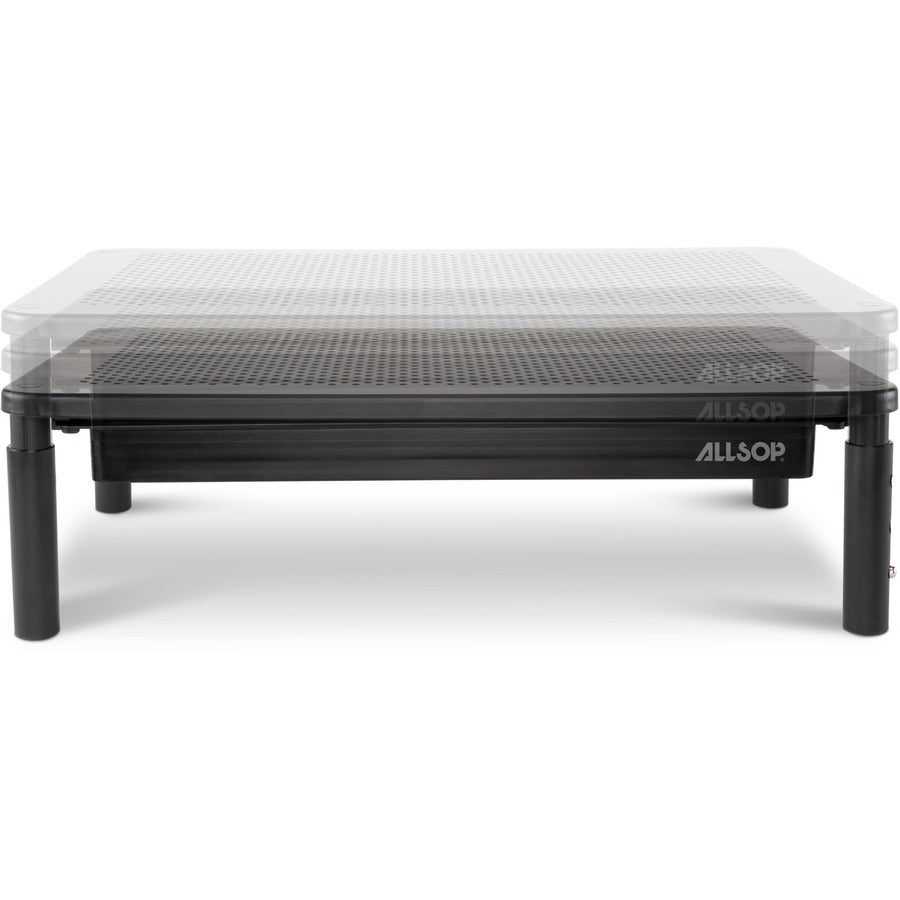 Metal Art Tri Level Stand, For 27" Monitors, 14.5" x 9.25" x 4.13" to 5.75", Black, Supports 30 lb