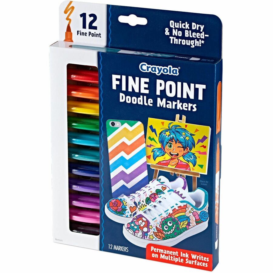 Crayola Doodle Markers - Fine Marker Point - Multicolor - 12 / Pack
