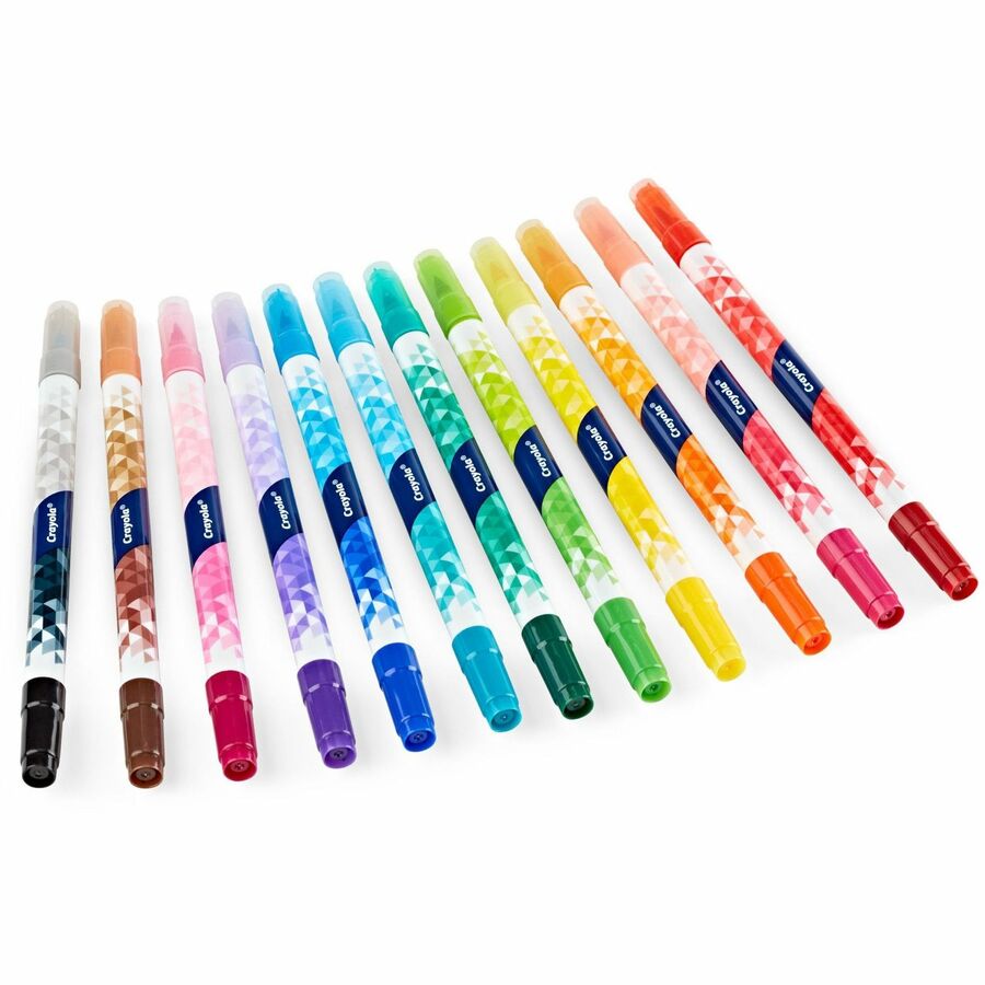Crayola Dual-Ended Markers - Chisel, Brush Marker Point Style - Multicolor - 12 / Pack