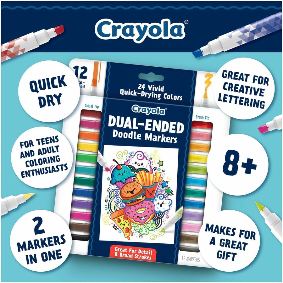 crayola-dual-ended-markers-chisel-brush-marker-point-style-multicolor-12-pack_cyo588314 - 5
