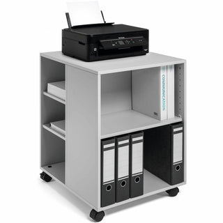 Flexible Multi-Functional Cart for Office Storage, Wood, 6 Shelves, 20.79 x 23.31 x 29.45, Gray