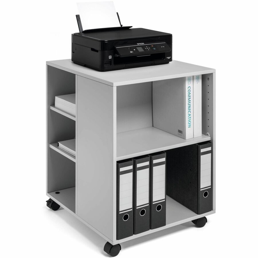 Flexible Multi-Functional Cart for Office Storage, Wood, 6 Shelves, 20.79 x 23.31 x 29.45, Gray