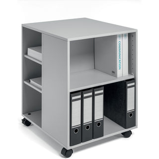 Flexible Multi-Functional Cart for Office Storage, Wood, 6 Shelves, 20.79 x 23.31 x 29.45, Gray
