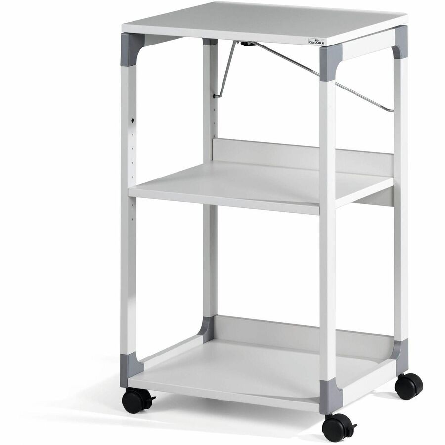 3-Tier Multimedia Trolley for Projectors, Metal, 3 Shelves, 20 x 17 x 34.75, Gray