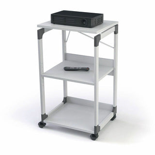 3-Tier Multimedia Trolley for Projectors, Metal, 3 Shelves, 20 x 17 x 34.75, Gray