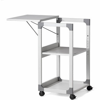 3-Tier Multimedia Trolley for Projectors, Metal, 3 Shelves, 20 x 17 x 34.75, Gray