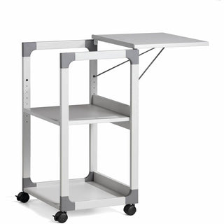 3-Tier Multimedia Trolley for Projectors, Metal, 3 Shelves, 20 x 17 x 34.75, Gray