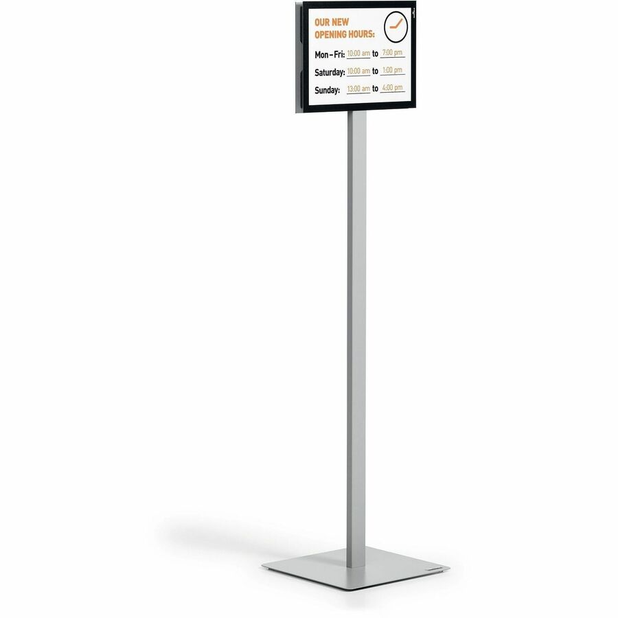 Info Stand Basic Floor Stand, 51.57" Tall, Black Stand, 8.5 x 11 Face