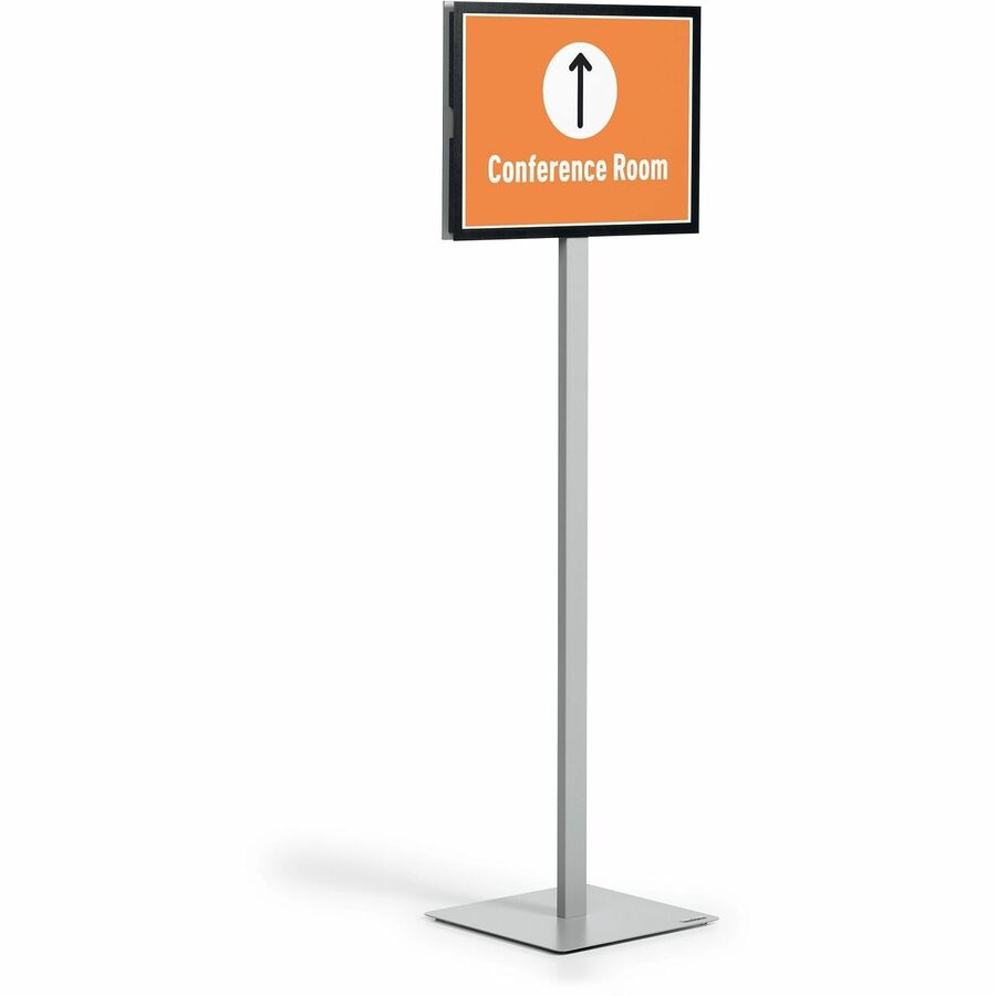 Info Basic Floor Stand, 55.31" Tall, Black Stand, 11 x 17 Face