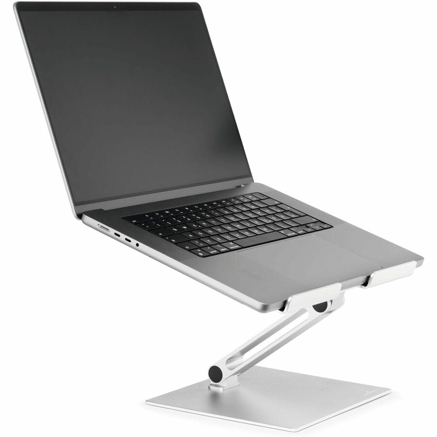 DURABLE RISE Laptop Stand - Up to 17" Screen Support - 12.6" Height x 9.1" Width x 11" Depth - Desktop, Tabletop - Aluminum - Silver