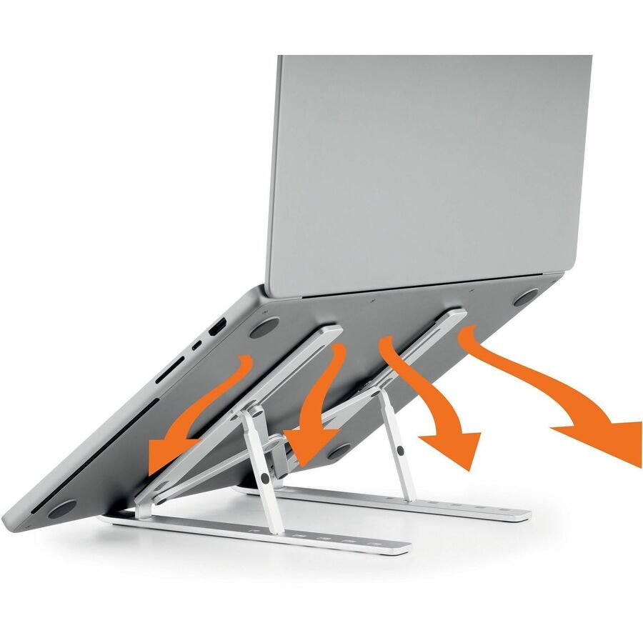 DURABLE Laptop Stand FOLD - Upto 15" Screen Size Notebook Support - Aluminum - Silver