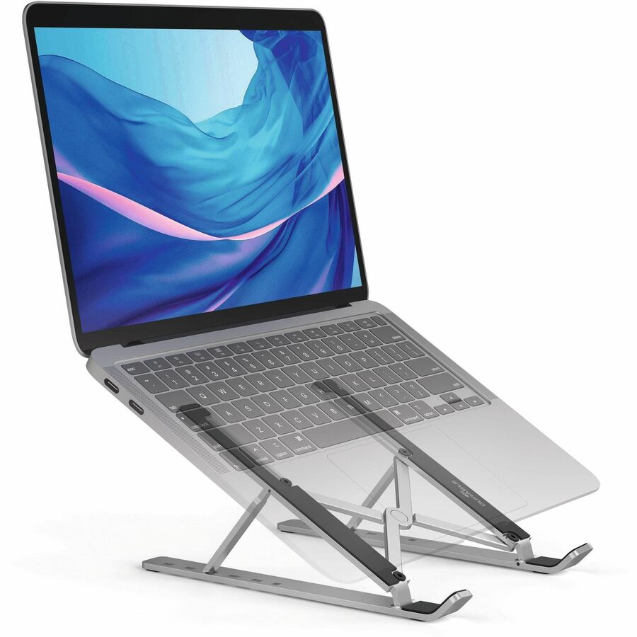 DURABLE Laptop Stand FOLD - Upto 15" Screen Size Notebook Support - Aluminum - Silver