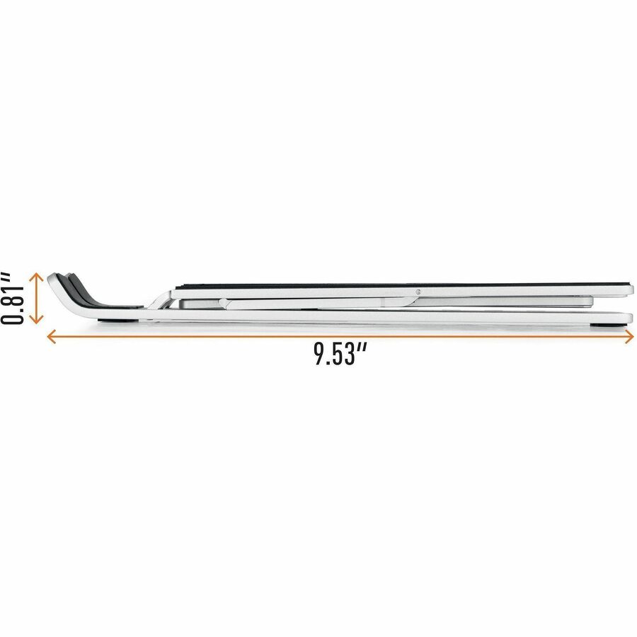DURABLE Laptop Stand FOLD - Upto 15" Screen Size Notebook Support - Aluminum - Silver