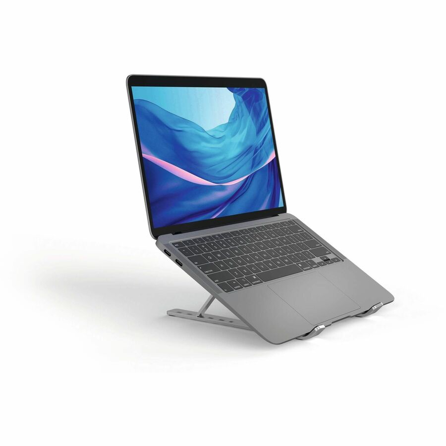 DURABLE Laptop Stand FOLD - Upto 15" Screen Size Notebook Support - Aluminum - Silver