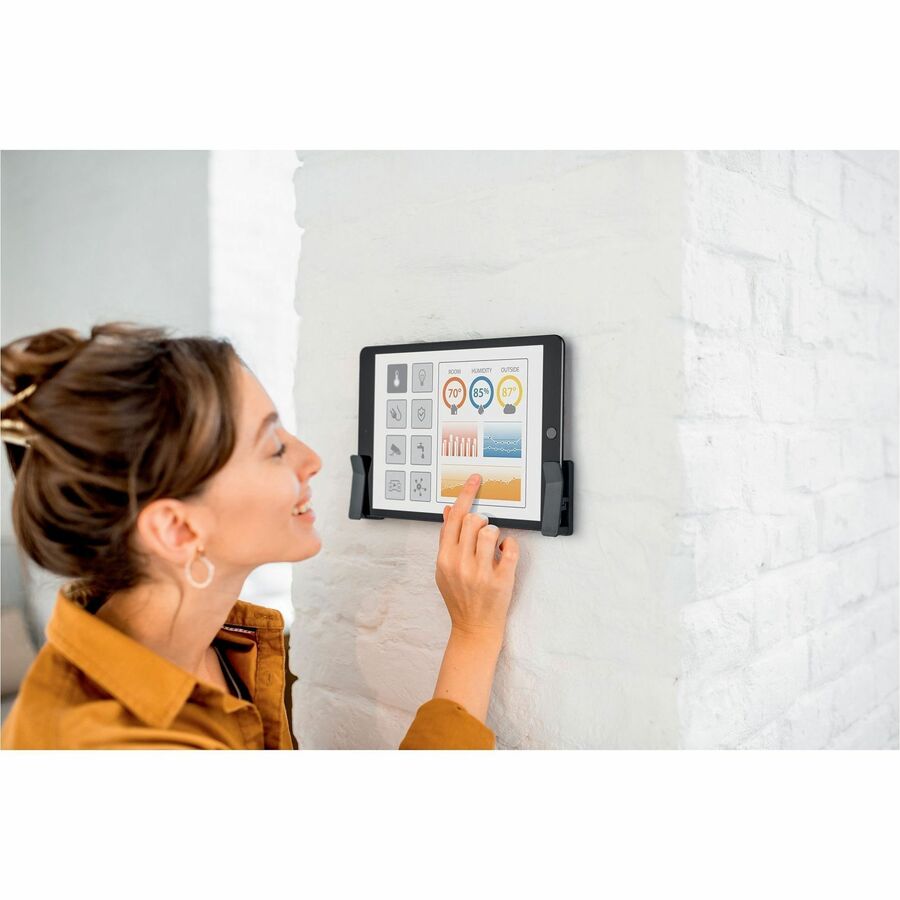 DURABLE VISIOCLIP Wall Mount for Tablet, Smartphone - Charcoal Gray - 2.20 lb Load Capacity - 1 Each