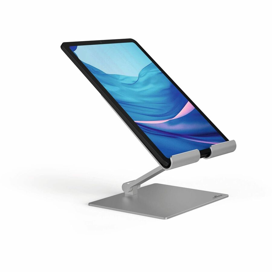 DURABLE Rise Tablet Stand - Up to 13" Screen Support - 2.20 lb Load Capacity - 8.1" Height x 6.7" Width x 5.4" Depth - Tabletop - Aluminum - Silver