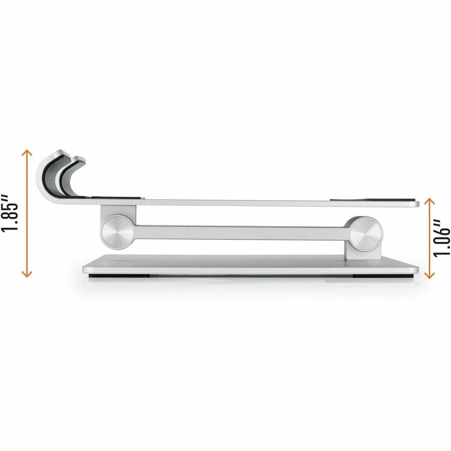 DURABLE Rise Tablet Stand - Up to 13" Screen Support - 2.20 lb Load Capacity - 8.1" Height x 6.7" Width x 5.4" Depth - Tabletop - Aluminum - Silver