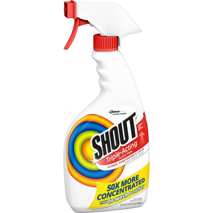 Shout Laundry Stain Remover - Concentrate - 8 / Carton - Color Safe, Washable, Refillable - Clear