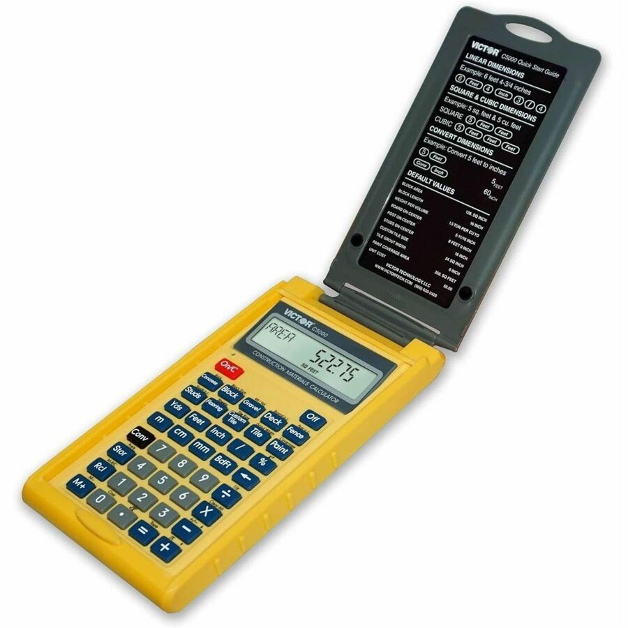 victor-c5000-construction-materials-calculator-lcd-battery-powered-2-lr44-yellow-1-each_vctc5000 - 4