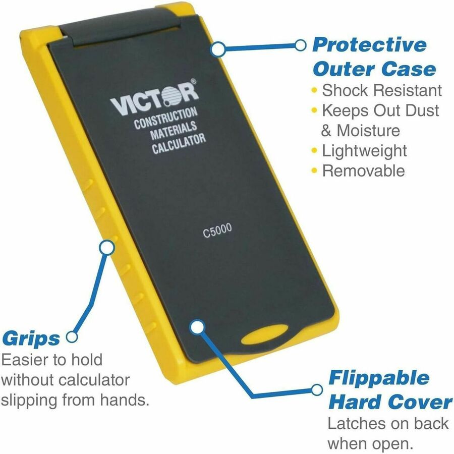 victor-c5000-construction-materials-calculator-lcd-battery-powered-2-lr44-yellow-1-each_vctc5000 - 6