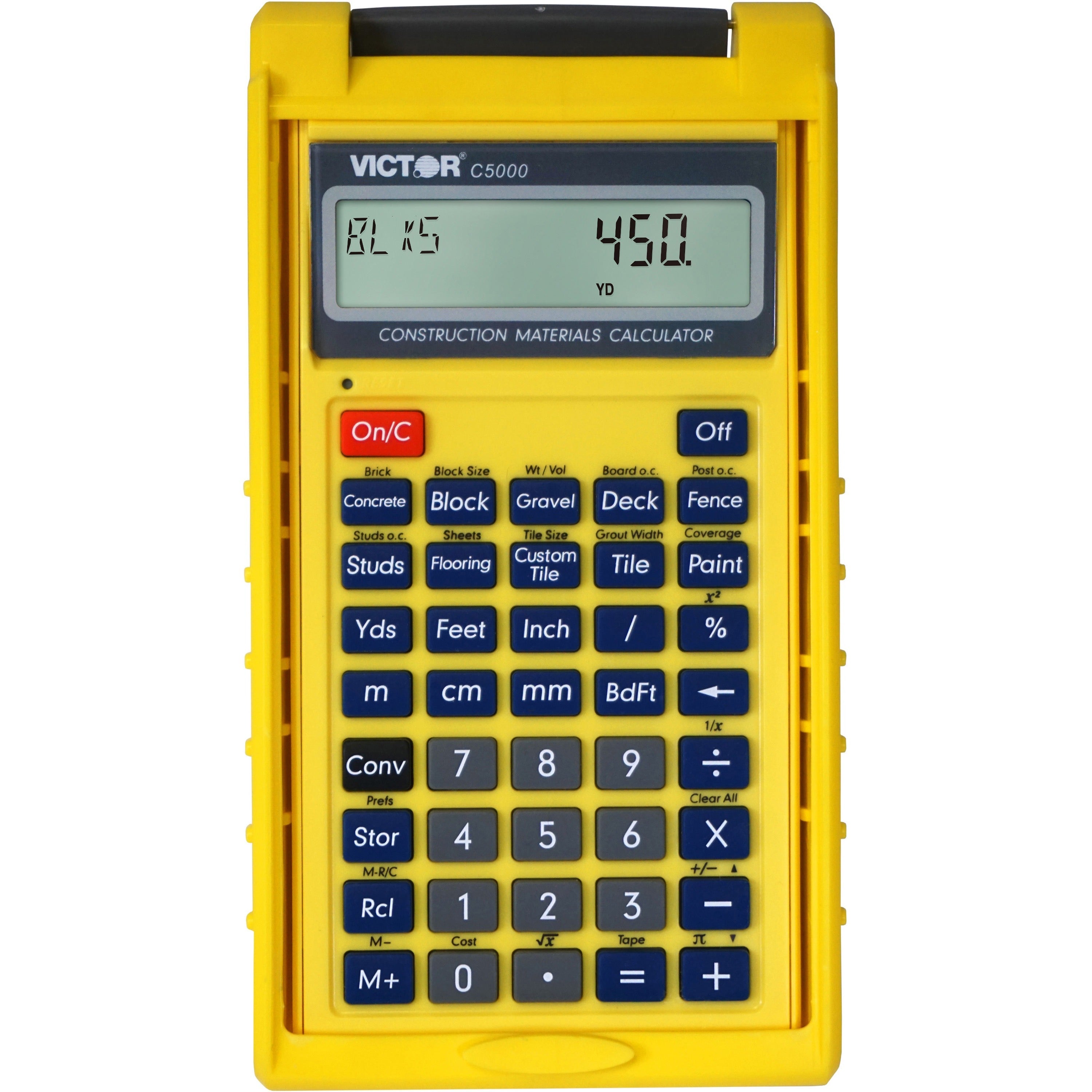 victor-c5000-construction-materials-calculator-lcd-battery-powered-2-lr44-yellow-1-each_vctc5000 - 1