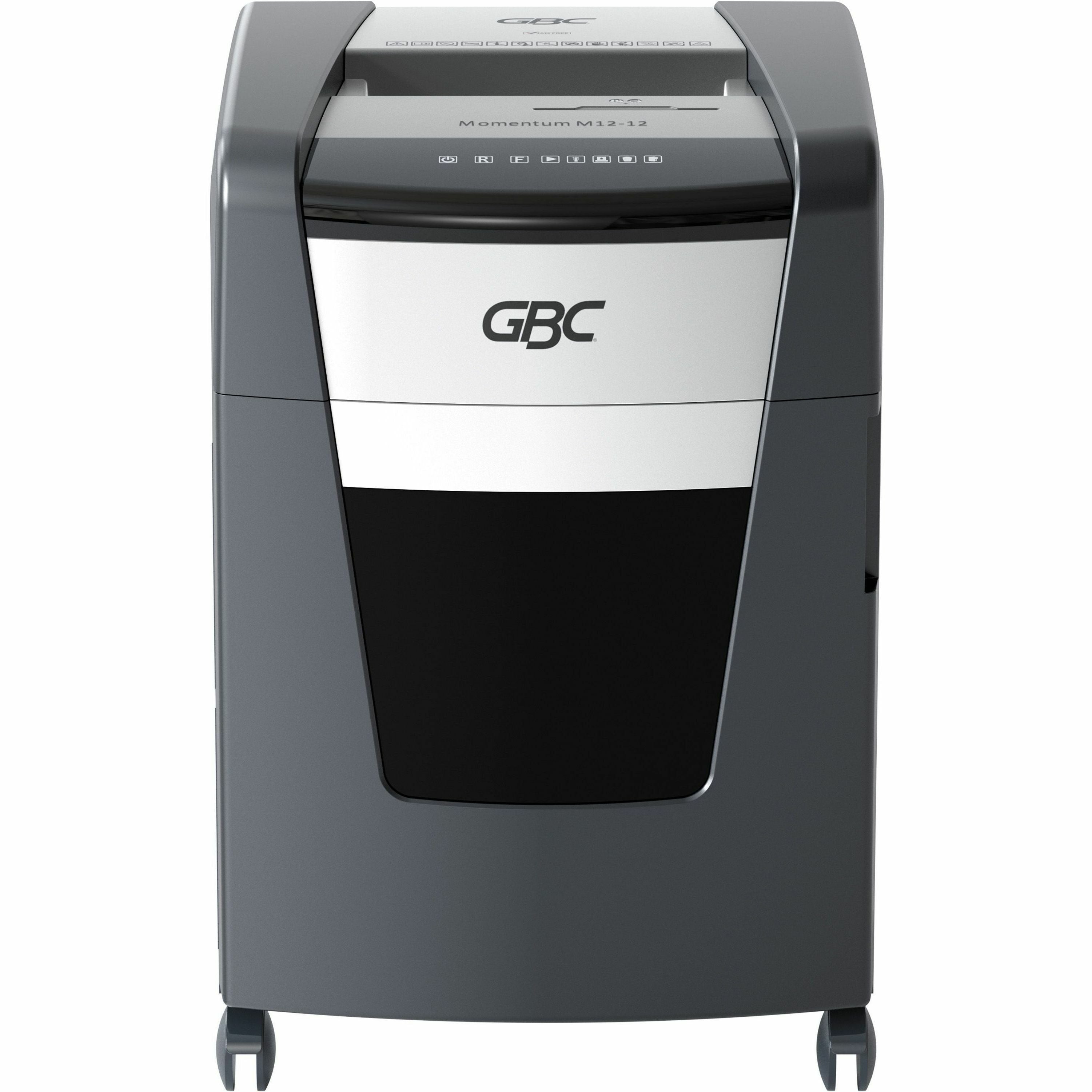 gbc-momentum-paper-shredder-m12-12-micro-cut-anti-jam-12-sheets-continuous-shredder-micro-cut-12-per-pass-for-shredding-cd-credit-card-junk-mail-staples-paper-clip-dvd-0078-x-0594-shred-size-9-throat-12-gal-wastebin-capaci_gbcwsm177003 - 2