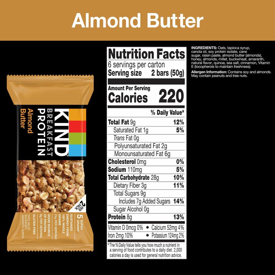 kind-breakfast-protein-bars-gluten-free-dairy-free-peanut-free-low-sodium-almond-butter-176-oz-6-box_knd41935 - 6