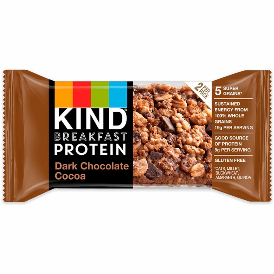 KIND Breakfast Protein Bars - Gluten-free, Dairy-free, Low Sodium, Trans Fat Free, Peanut-free - Dark Chocolate Cocoa - 1.76 oz - 6 / Box - 8