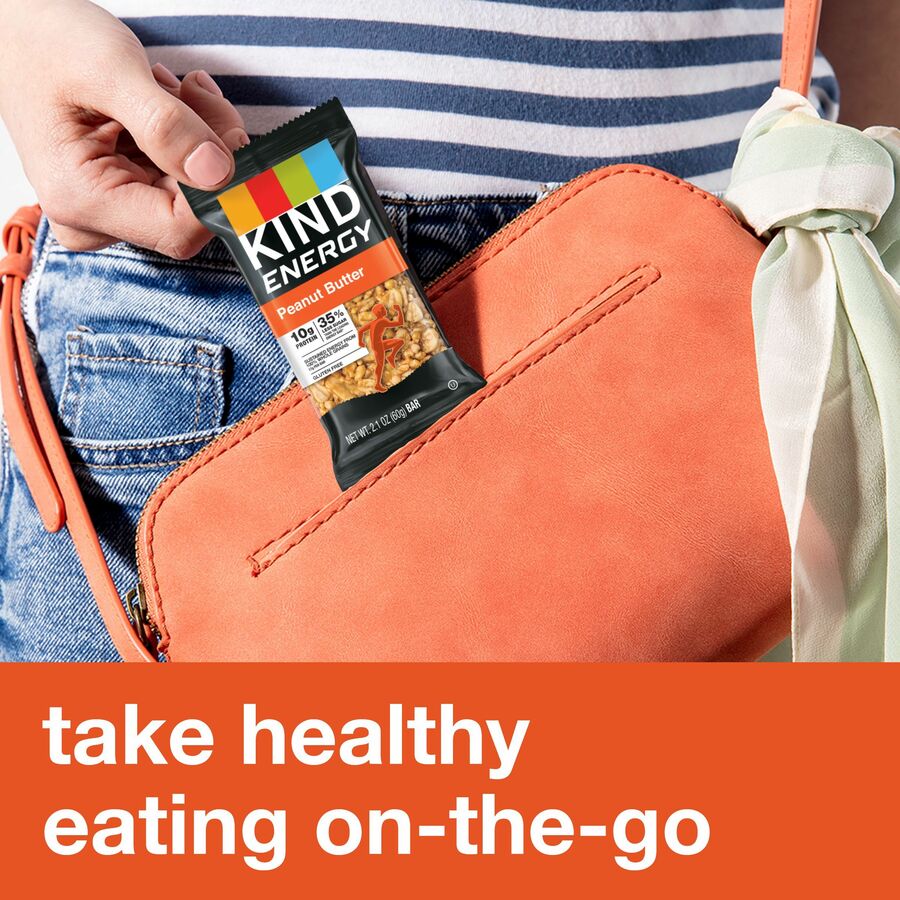 KIND Energy Bars - Trans Fat Free, Gluten-free, Individually Wrapped - Peanut Butter - 2.10 oz - 6 / Box