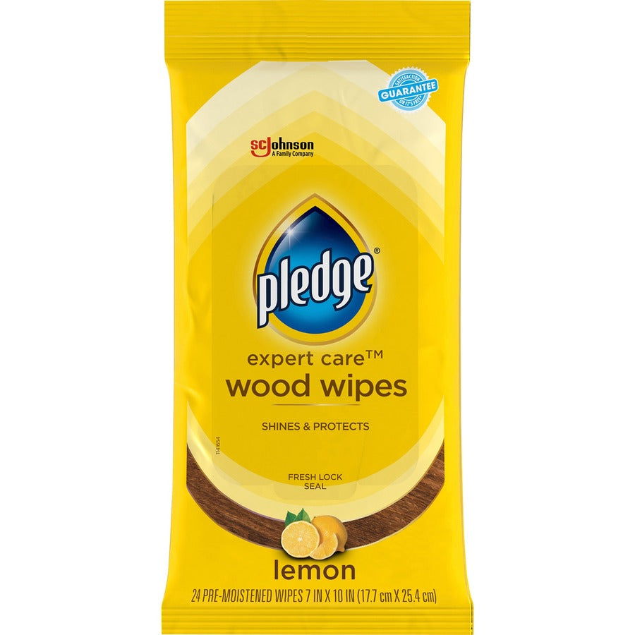 pledge-lemon-enhancing-polish-wipes-lemon-scent-10-length-x-7-width-24-pack-12-carton-pre-moistened-wax-free-yellow_sjn336297ct - 2