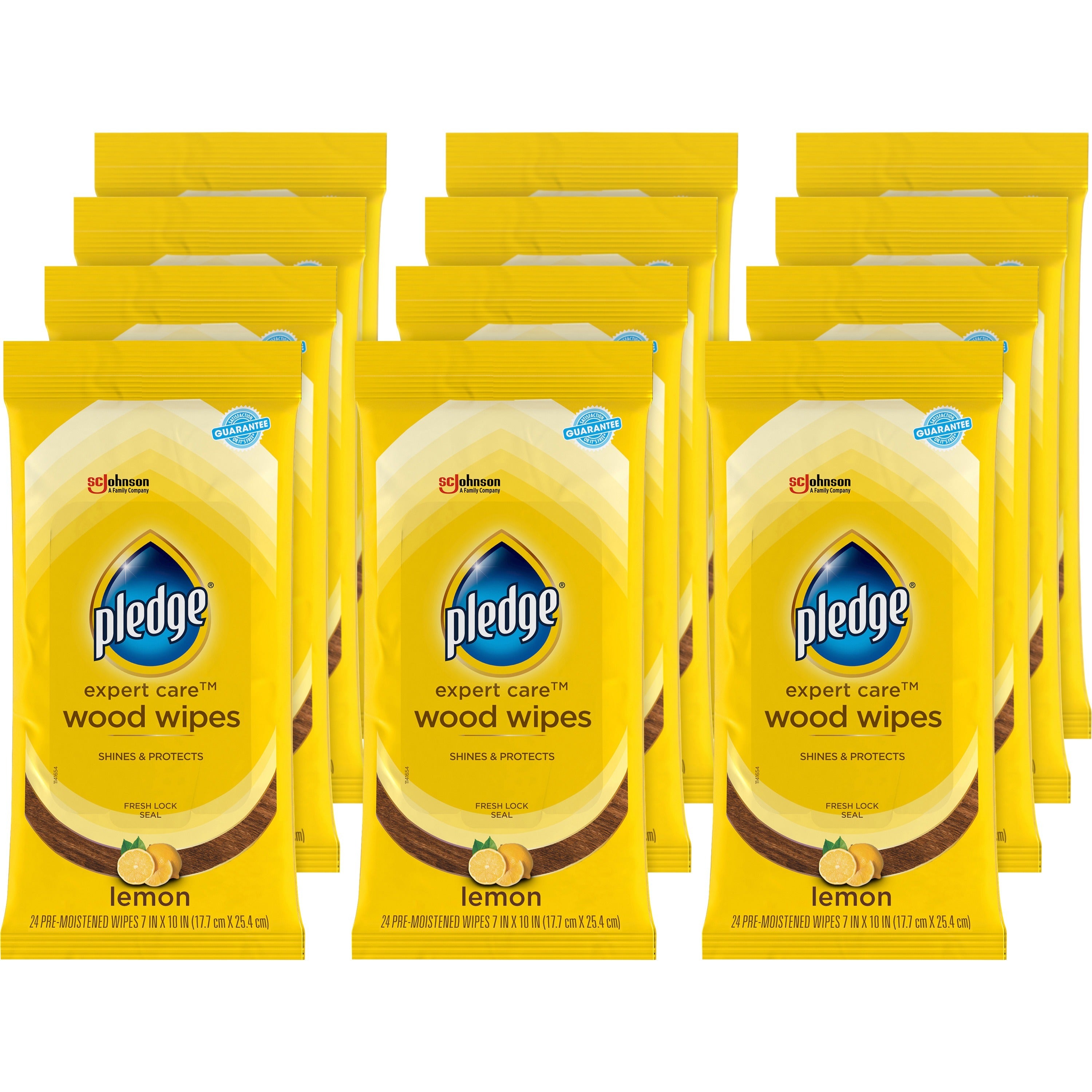 pledge-lemon-enhancing-polish-wipes-lemon-scent-10-length-x-7-width-24-pack-12-carton-pre-moistened-wax-free-yellow_sjn336297ct - 1