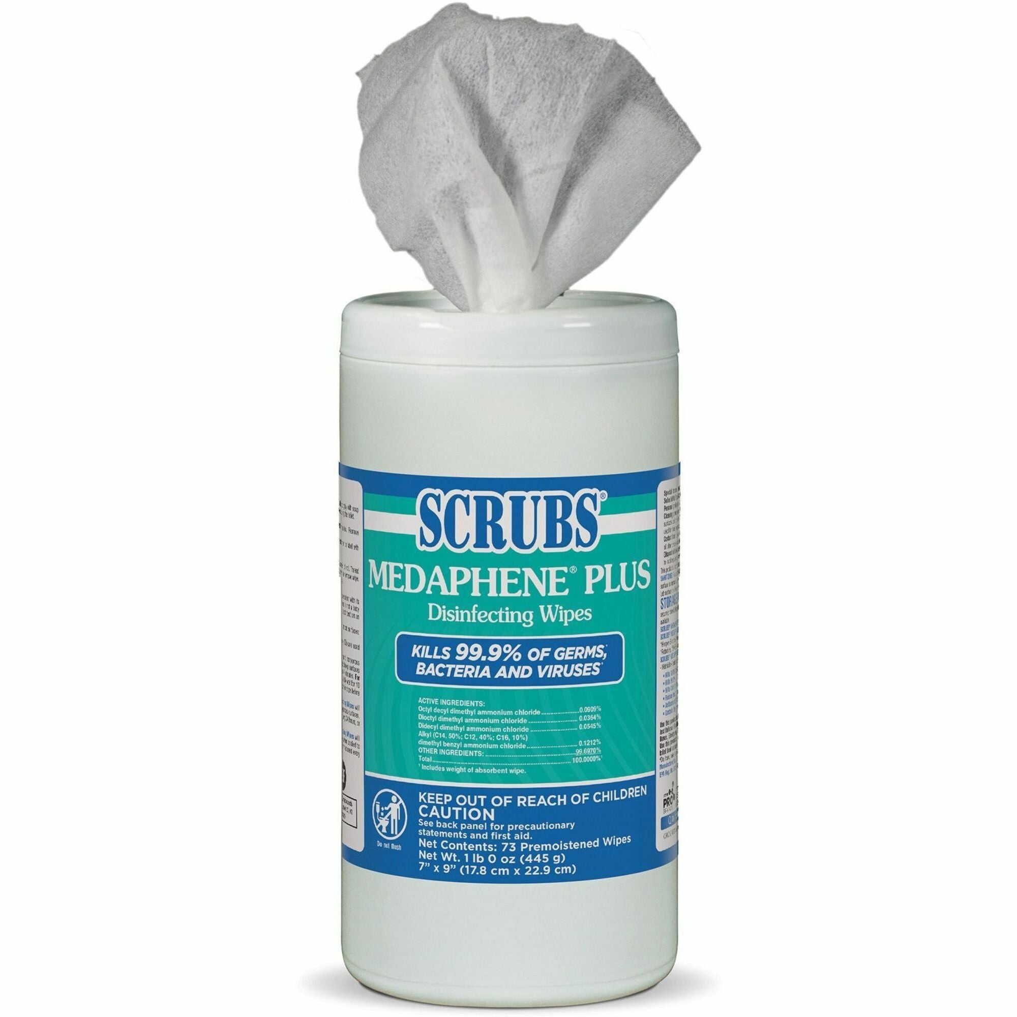 scrubs-medaphene-plus-disinfecting-wipes-citrus-scent-9-length-x-6-width-73-6-carton-disinfectant-deodorize-textured-absorbent-pre-moistened-easy-to-use-strong-water-soluble-anti-bacterial-bleach-free-colorless_itw96365 - 1