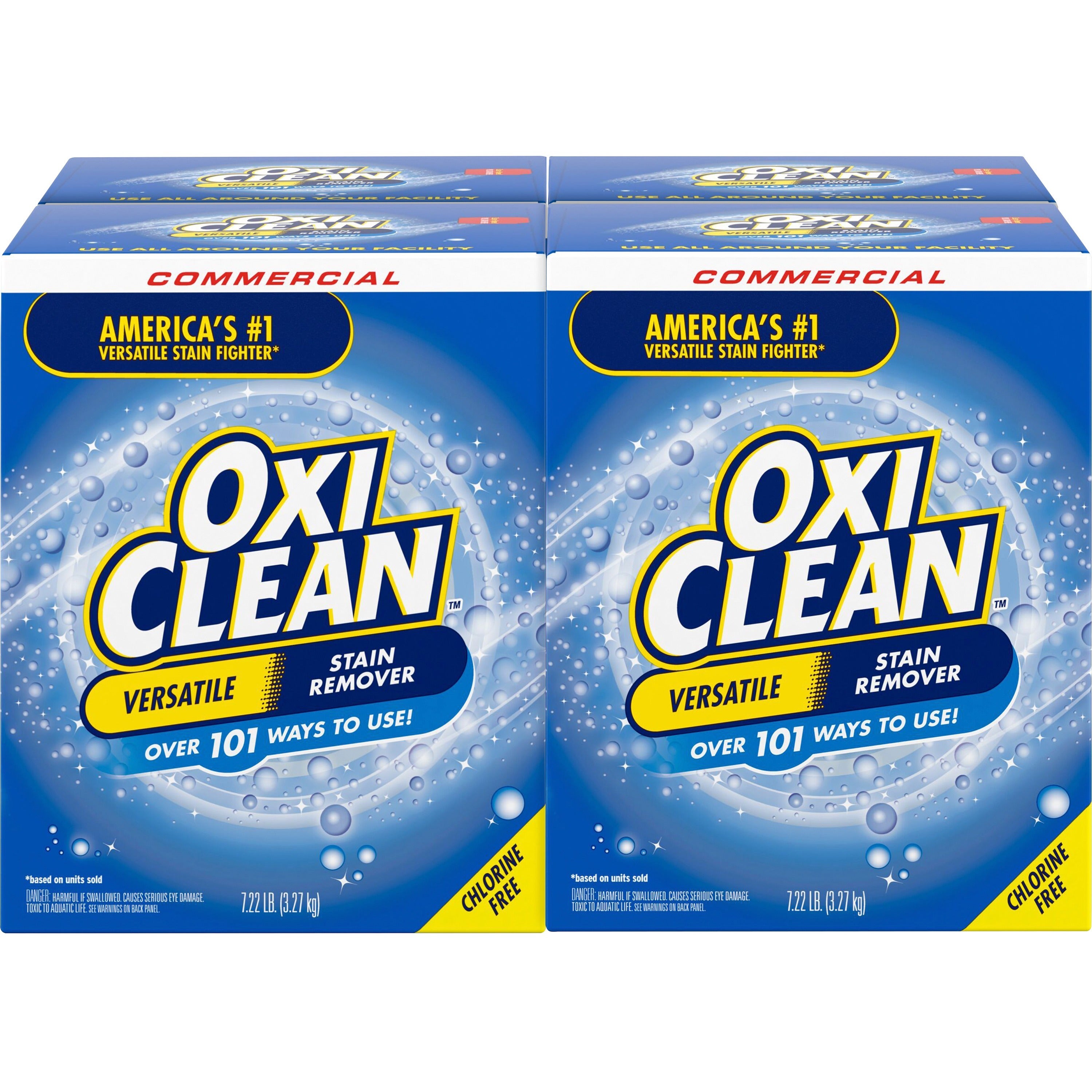 OxiClean Stain Remover Powder - 115.52 oz (7.22 lb) - 4 / Carton - Chlorine-free, Color Safe - Blue - 1