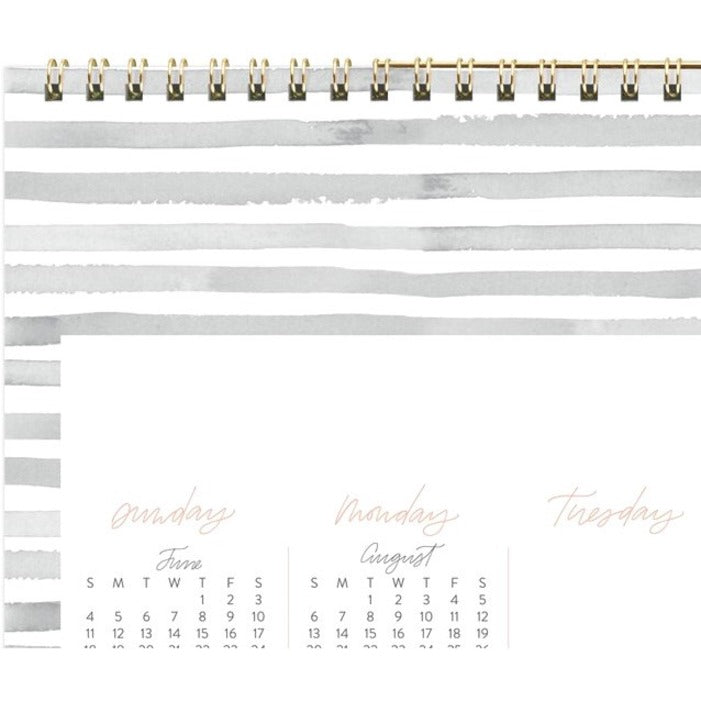 ACCO Leah Bisch Academic Wall Calendar - Medium Size - Academic - Monthly - 12 Month - July 2023 - June 2024 - 1 Month Double Page Layout - 12" x 15" Sheet Size - 2.81" x 2.19" Block - Twin Wire - Gray, White - Unruled Daily Block, Reference Calendar - 2