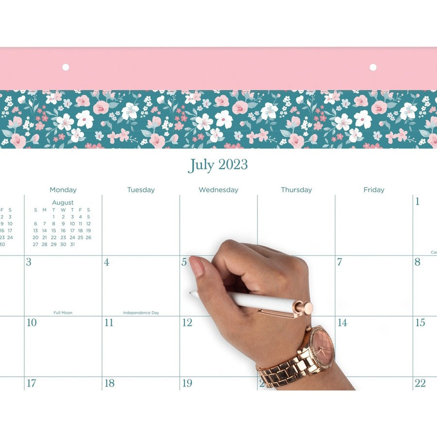 cambridge-pippa-academic-desk-pad-calendar-academic-monthly-12-month-july-2023-june-2024-1-month-single-page-layout-17-x-21-3-4-sheet-size-275-x-225-block-headband-desk-pad-blue-green-pink-unruled-daily-block-referenc_aag1668704a - 3