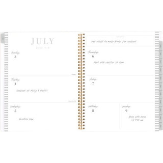 Cambridge Leah Bisch Academic Planner - Large Size - Academic - Weekly, Monthly - 12 Month - July 2023 - June 2024 - 1 Week, 1 Month Double Page Layout - 8 1/2" x 11" Sheet Size - Twin Wire - Gray, White - Flexible Cover, Unruled Planning Space, Note - 2
