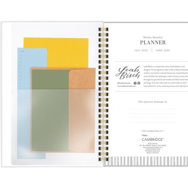 cambridge-leah-bisch-academic-planner-small-size-academic-monthly-weekly-12-month-july-2023-june-2024-1-week-1-month-double-page-layout-5-1-2-x-8-1-2-sheet-size-twin-wire-gray-white-flexible-cover-unruled-planning-space-n_aaglb20200a - 5