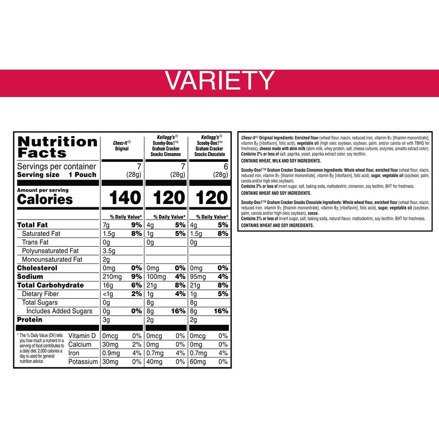 Keebler Sweet & Salty Variety Pack - Individually Wrapped - Sweet & Salty, Cinnamon, Chocolate, Original - 1.25 lb - 20 / Box